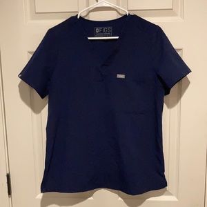 FIGS Catarina one-pocket scrub top, Navy M